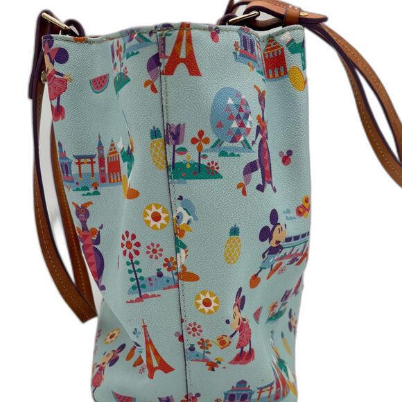 Disney Dooney & Bourke 2017 Flower Garden Festival Figment Flynn Large Tote Bag - Picture 4 of 16